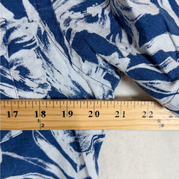 Polo Ralph Lauren Size Small 100% Linen Navy Floral Nautical Men's Shirt - Picture 5 of 7